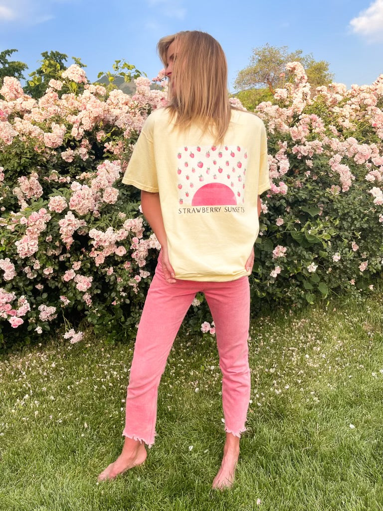 Strawberry Sunsets Tee (Yellow)