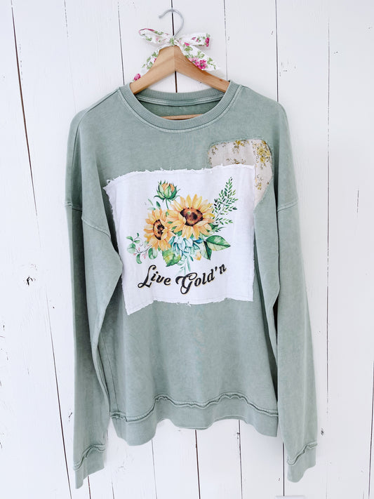 Live Gold'n Mixed Media Crewneck