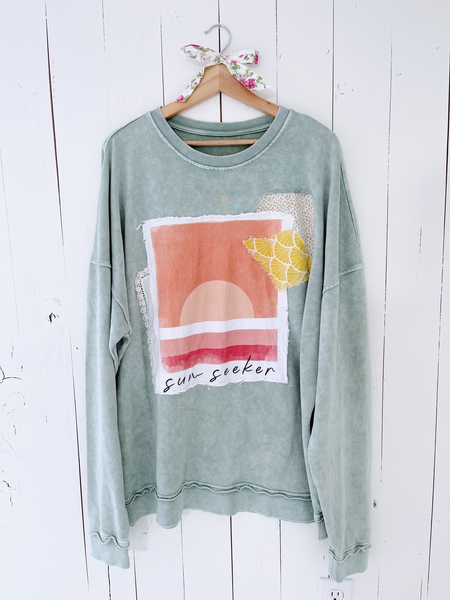 Sun Seeker Mixed Media Crewneck